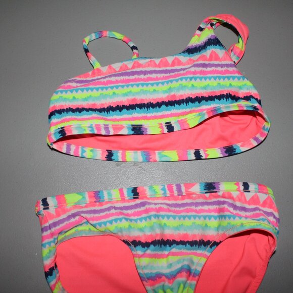 Multi Color Reversibile 2 Pcs Justice Bikini Swimsuit Suize 8 - Picture 11 of 16